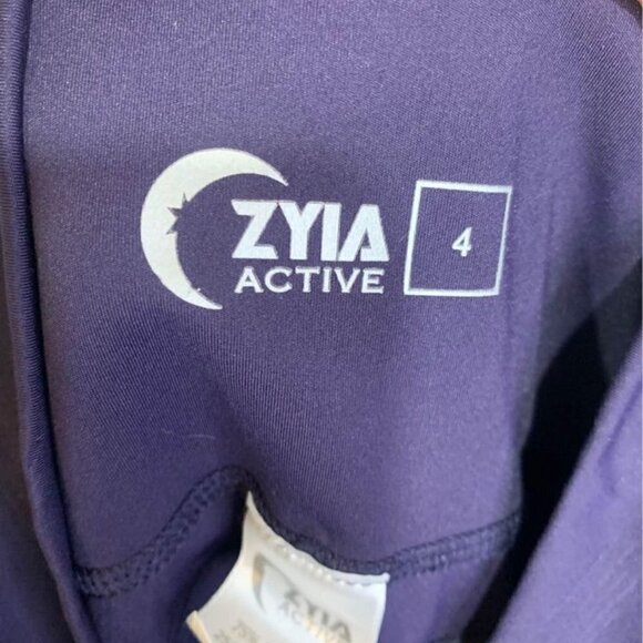 Zyia active tights. Navy blue. Pockets. High waisted. Thick waist band. Size 4. - Picture 8 of 9